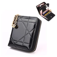 pu womens multi color coin purse short small card holder ladies coin wallet patent leather embossed passport leather wallet new