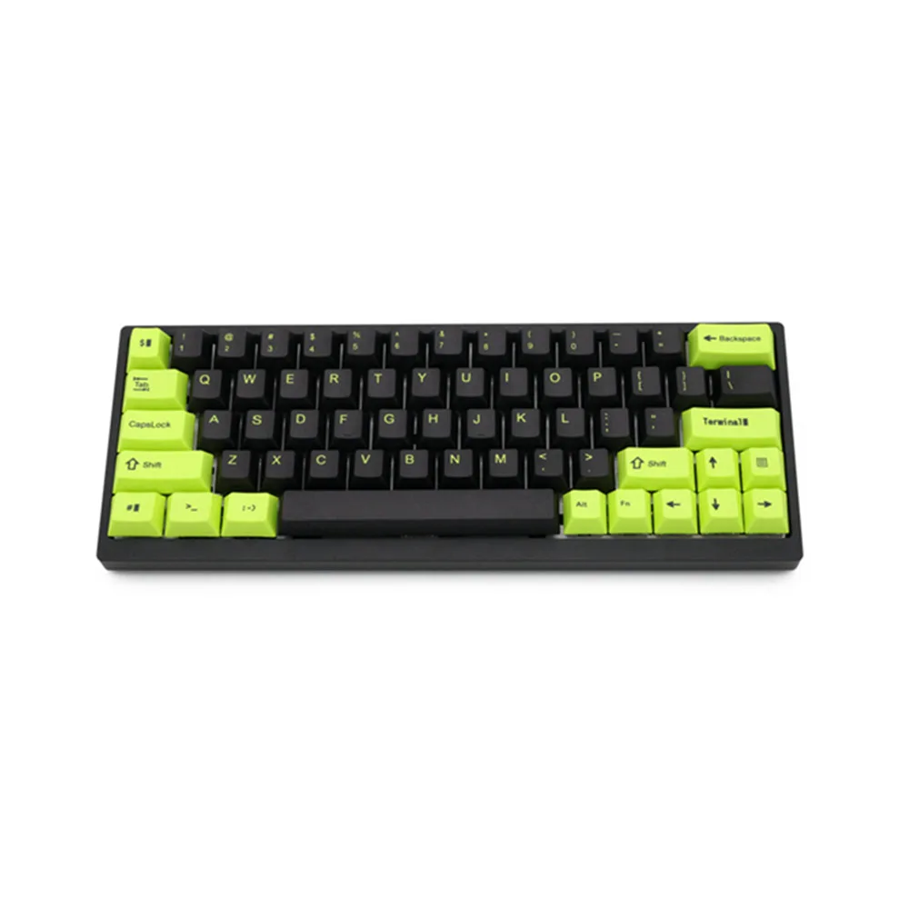 Код терминал черный зеленый Сублимация PBT Keycaps для вишневого Mx Переключатель