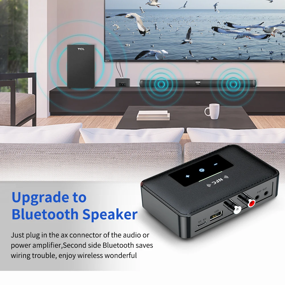 NFC Bluetooth 5 0 аудио RCA передатчик приемник для наушников автомобильный плеер