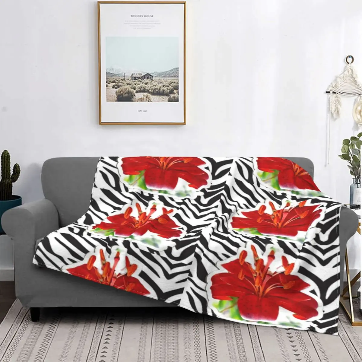 

Lilium-Manta con estampado de Tigre, cobertor de cama a cuadros, con capucha, toalla de playa, textil de lujo para el hogar, 740