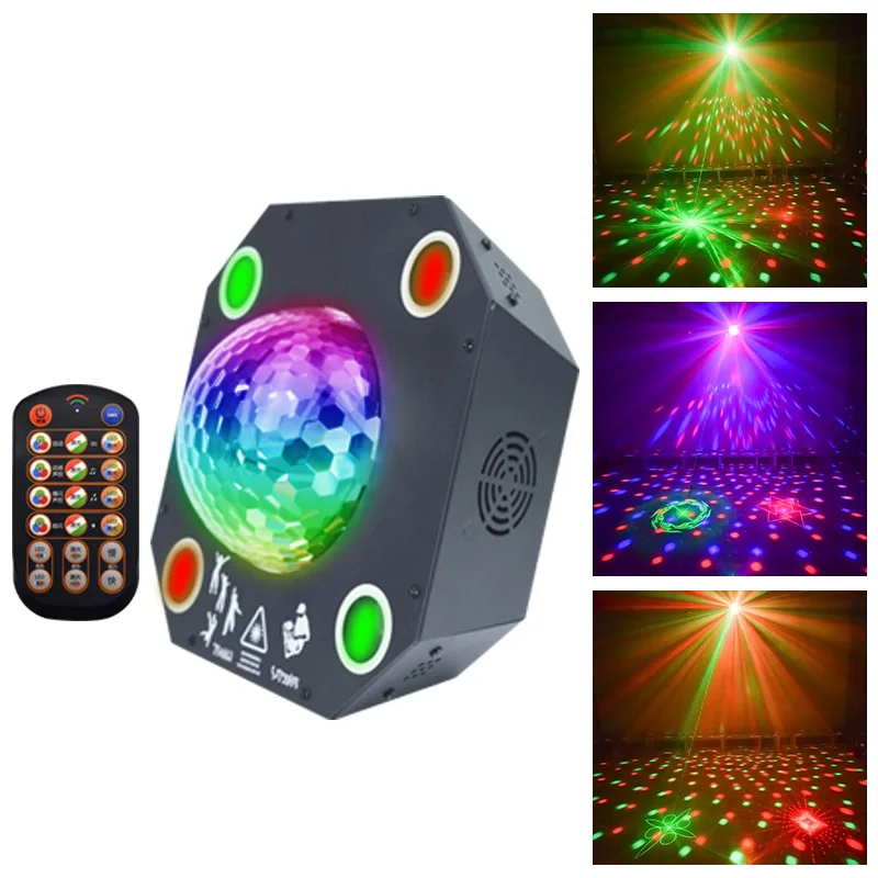 

Диско лазерные диджейские огни RGB LED сценическое освещение проектор светодиодный магический шар лазерный вечерние свет дистанционного Упр...