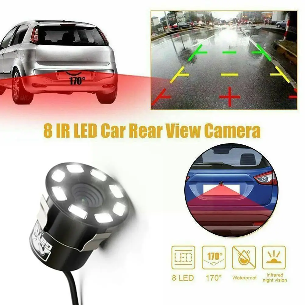 

Автомобильная камера заднего вида, 8 светодиодов, 170 °, водонепроницаемая