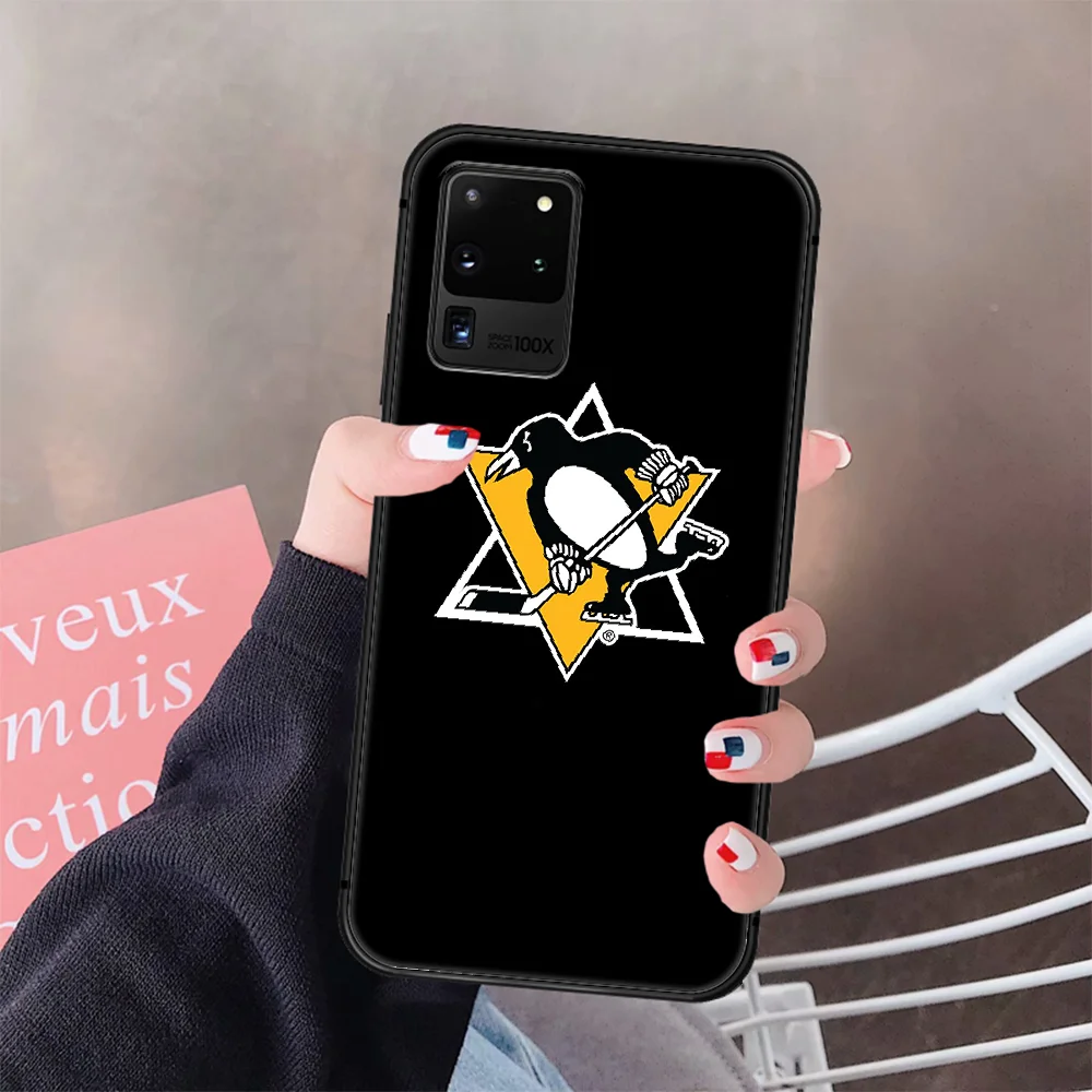 

Ice Hockey Pittsburgh Penguin Phone Case Cover Hull For Samsung Galaxy S 6 7 8 9 10 e 20 Edge Uitra Note 8 9 10 Plus black Etui