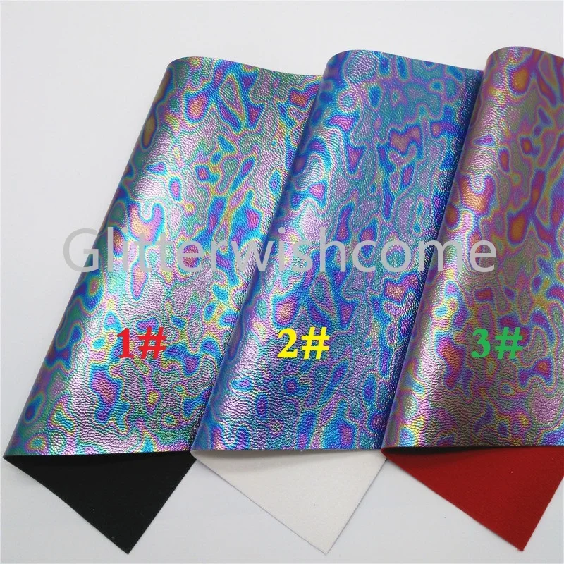 Ткань из искусственной кожи Glitterwishcome 21 х29 см Размер A4 Радужная синтетическая кожа