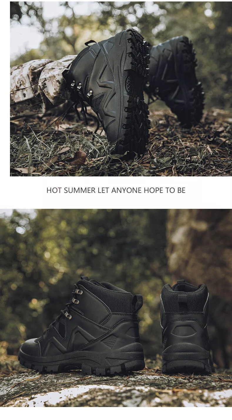 Men Tactical Boots Army Boots Military Desert Waterproof Work Safety Shoes Climbing Hiking Sport Shoes Ankle Men's Outdoor Boots