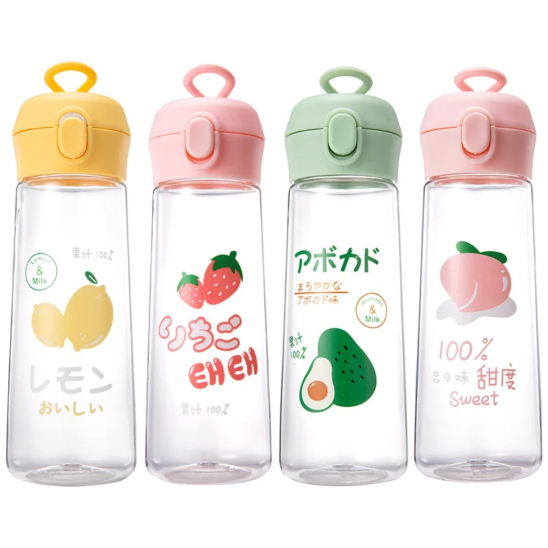

350/500ML Cartoon Water Bottle Leakproof Sports Bottle Plastic Cup Tour Hiking Portable Climbing Camp Bottles