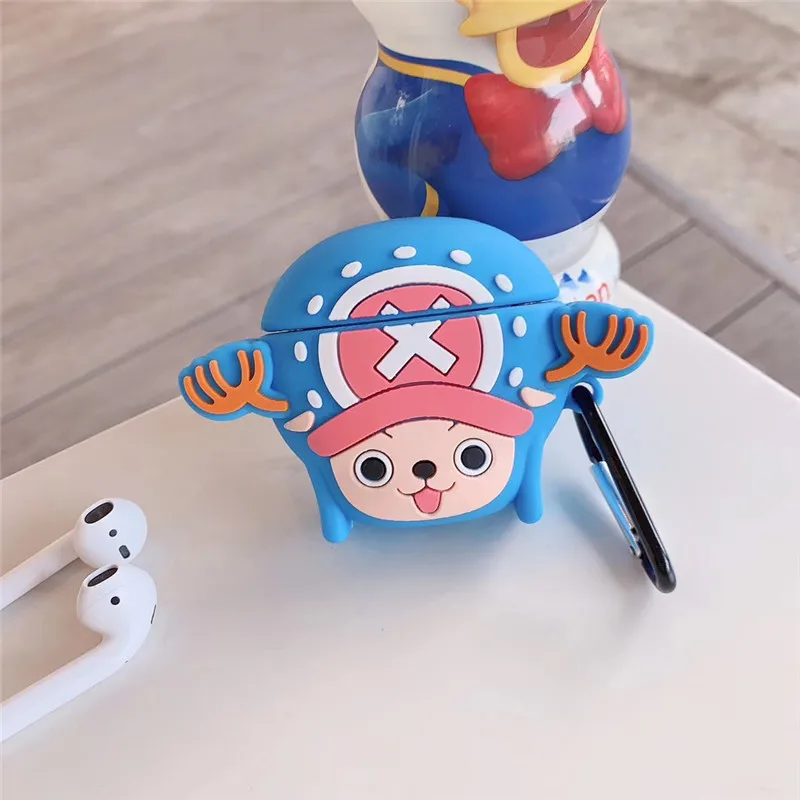 Мультфильм Аниме one piece Тони Чоппер брелок корпусы гарнитурные для Apple Airpods 2 силиконовый защитный чехол Чехлы Брелок