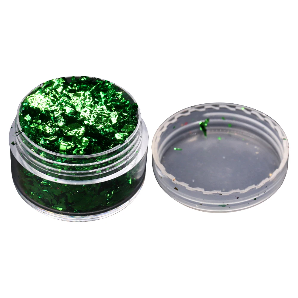 Хлопья из фольги с имитацией золота для украшения ногтей красочная рамка и