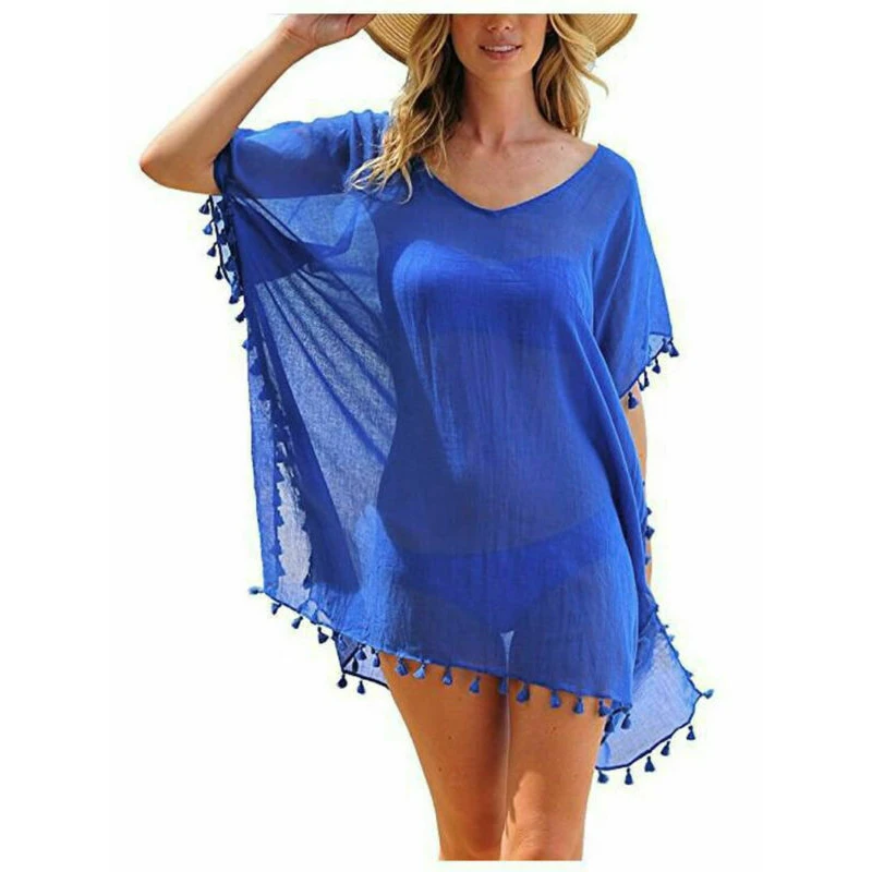 

Women Bikini Cover Up Dress Swim Beach Bathing Swimsuit Baggy Tunic Tops T-Shirt /BY