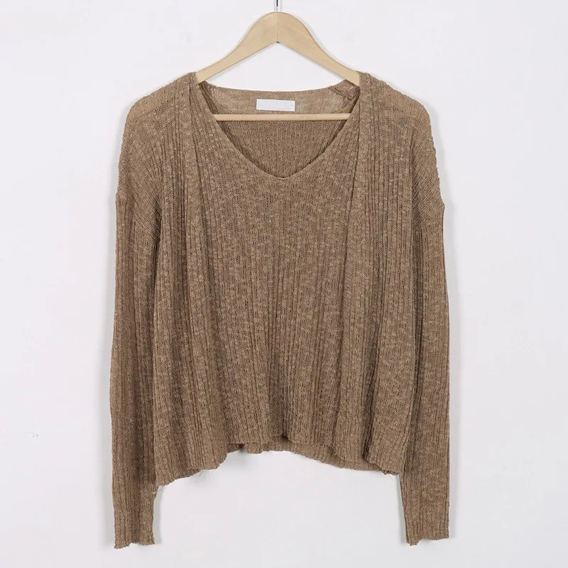 

WOMENGAGA Korea Mesh Lace Knitting Women's New Perspective Thin Vest + Cardigan Knitted Fashion Sweater Two Piece Suit CCM2