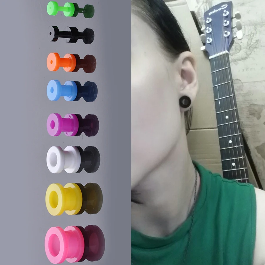 Смешанные 8 шт./лот поддельные жевательные акриловые затычки для ушей и туннели