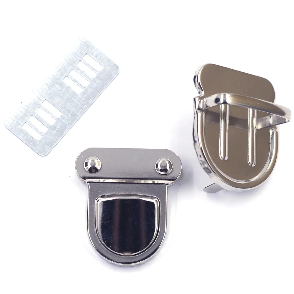 

1Set Press Snap Lock Clasp Frame Hardware Alloy Silver Tone For Luggage Shoulder Purse Bags DIY Accessories 43x37mm