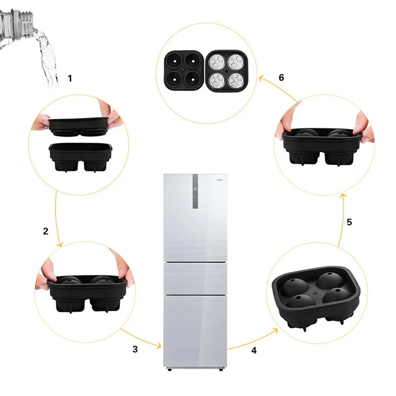 1 шт. большая силиконовая форма для льда черный прибор приготовления коктейлей