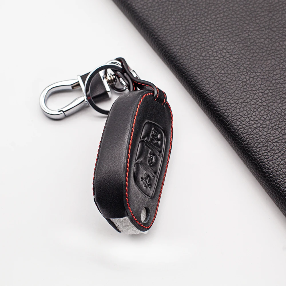 

Carrying Leather Car Key Fob Cover Case Set Keychain For Hyundai Tucson Creta ix25 i10 i20 i30 Verna Mistra Elantra 2015-2018