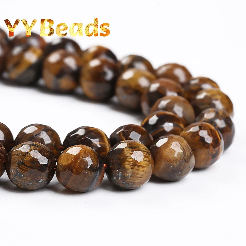 Бусины Из Натурального граненого желтого тигрового глаза незакрепленные