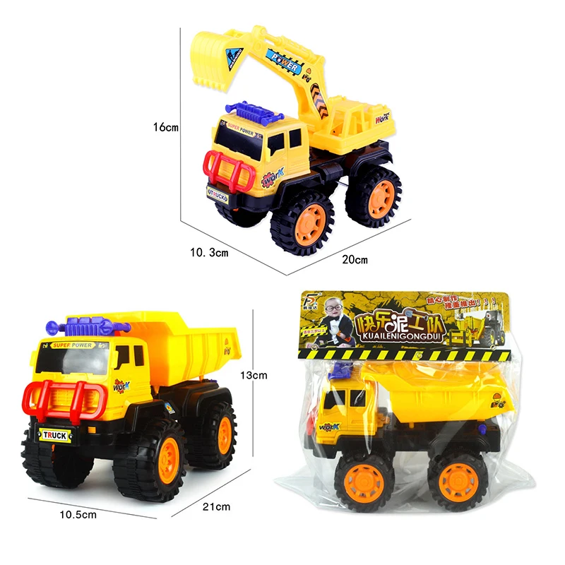 

Children Beach Car Toys Coasting Engineering Vehicle Dumper Crane Bulldozer Excavator Agitator Model Educational Toys Kids Gifts