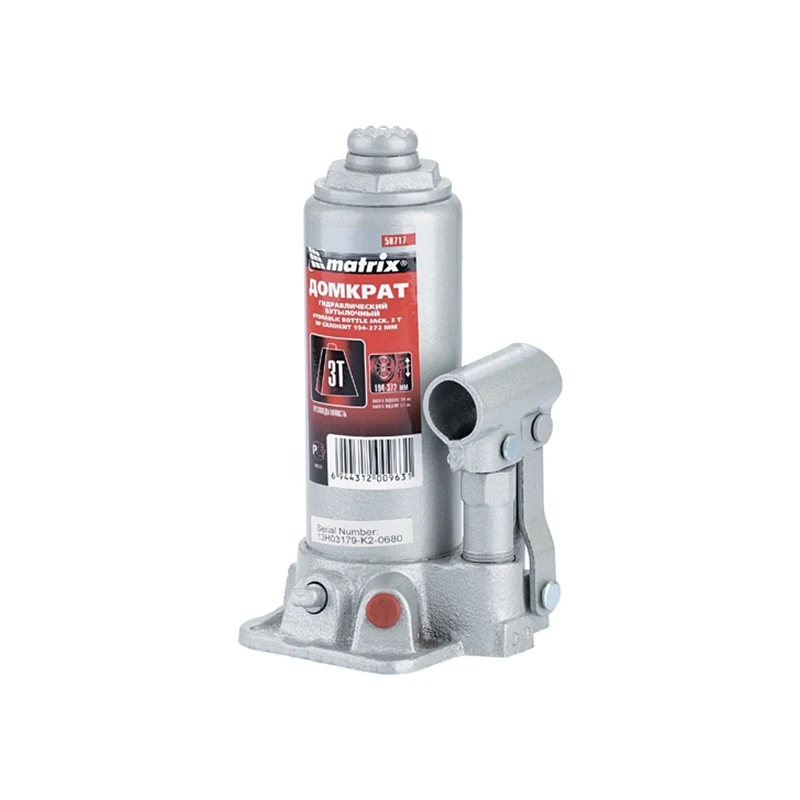 Домкрат гидравлический MATRIX 50717 (бутылочный тип грузоподъемность 3 т высота