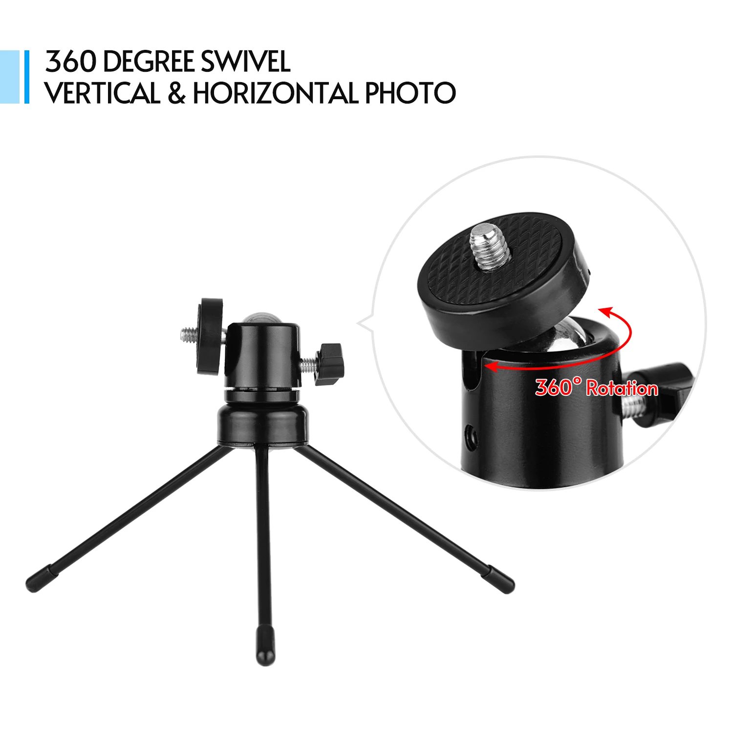 Мини штатив для фотосъемки металлический Настольный шаровой головкой набор