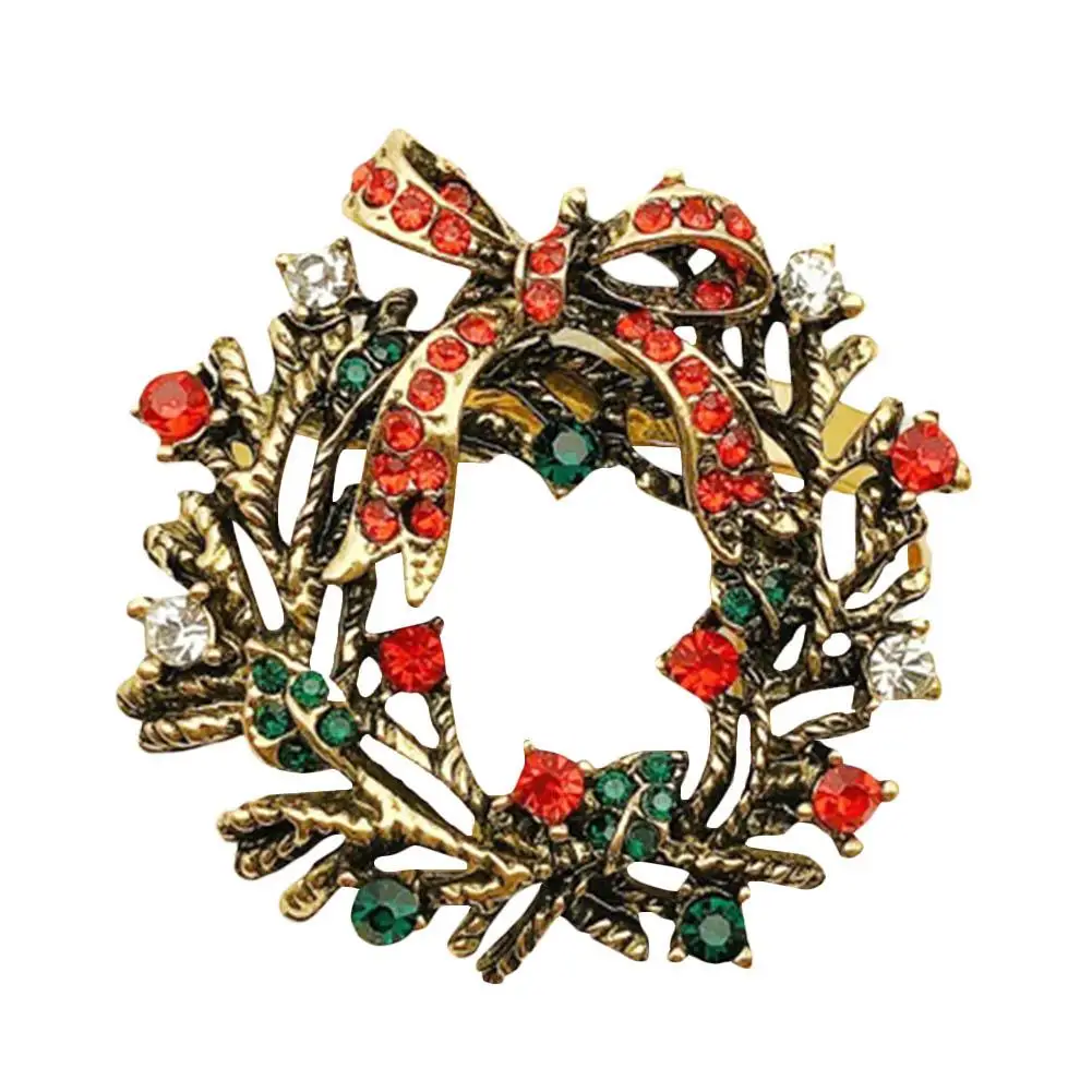 Рождественская салфетка с пряжкой стразы Золотая кольцо ткань товары для отеля