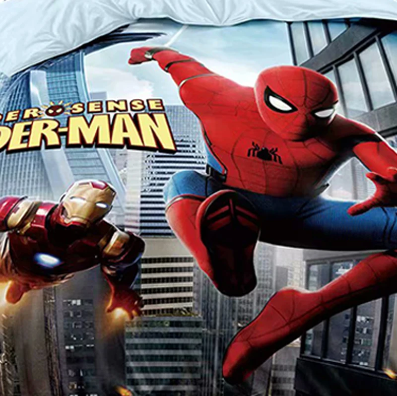 Комплект постельного белья двойной с изображением Человека-паука пододеяльник