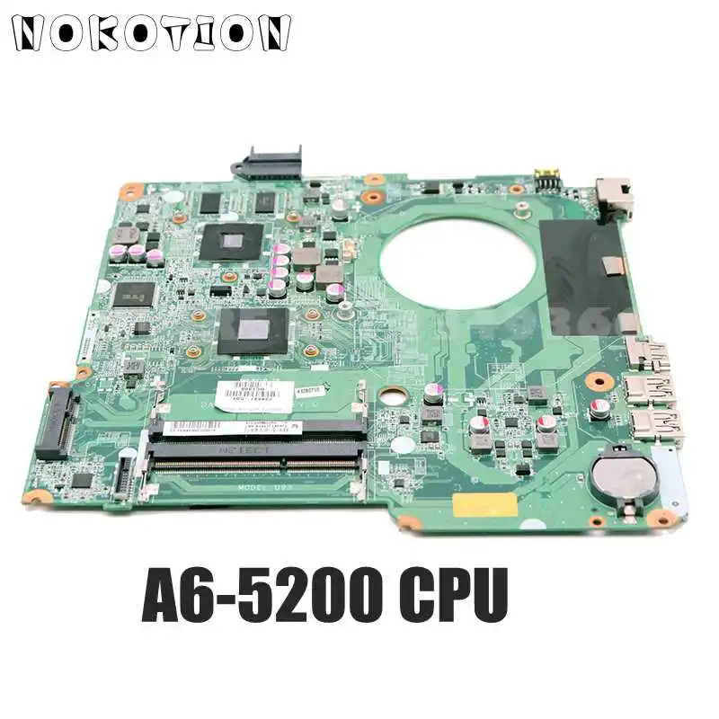 

NOKOTION Laptop Motherboard For HP 15-N DA0U93MB6D0 732096-001 734821-001 Mainboard A6-5200 CPU DDR3 HD8400 GPU