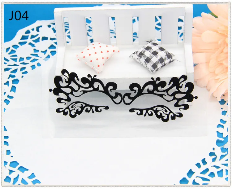 J04 Jadecolier 1 пара черный макияж Красота Тени для век наклейки Маскарад DIY украшения кружевная маска для лица - Цвет: J04