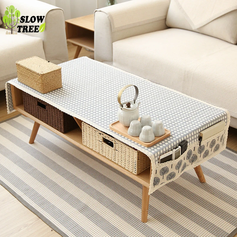 Скатерть для кофе Slow Tree маслостойкая из хлопка и льна тканая многофункциональная