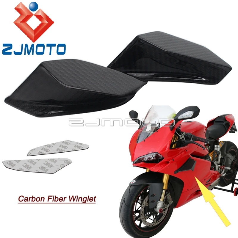 Universal Carbon Fiber Spoiler Winglets For DUCATI SUZUKI HONDA KAWASAKI Panigale V2 RSV4 899 959 1199 1299 Aero Dynamic Winglet |