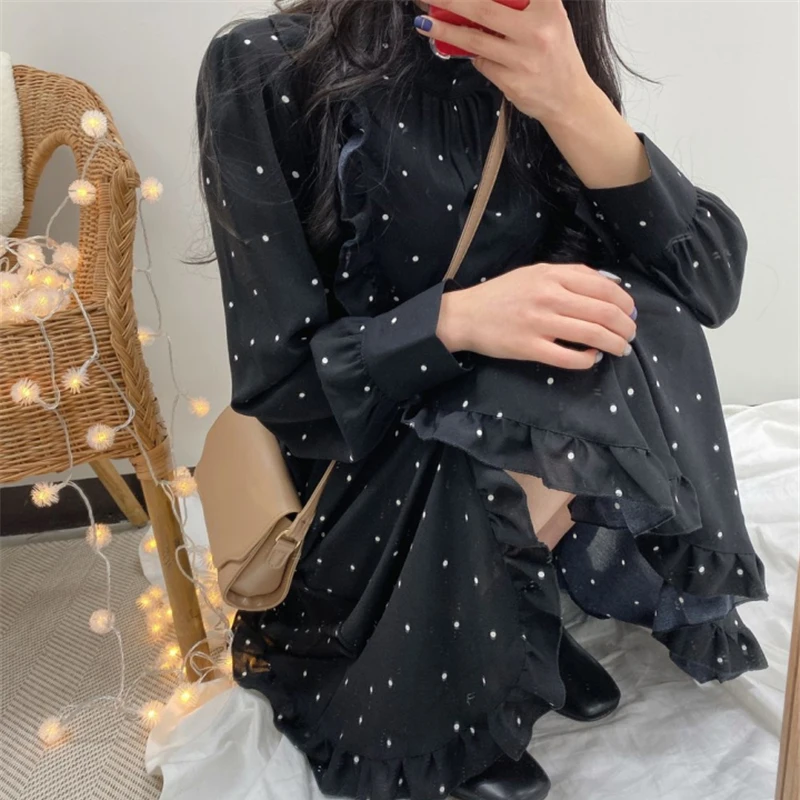 Женское шифоновое платье BGTEEVER Элегантное Длинное с рюшами и цветочным принтом