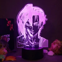 new attack on titan lamp led anime night light acrylic plate usb kids manga bedside table lamps for child bedroom room decor