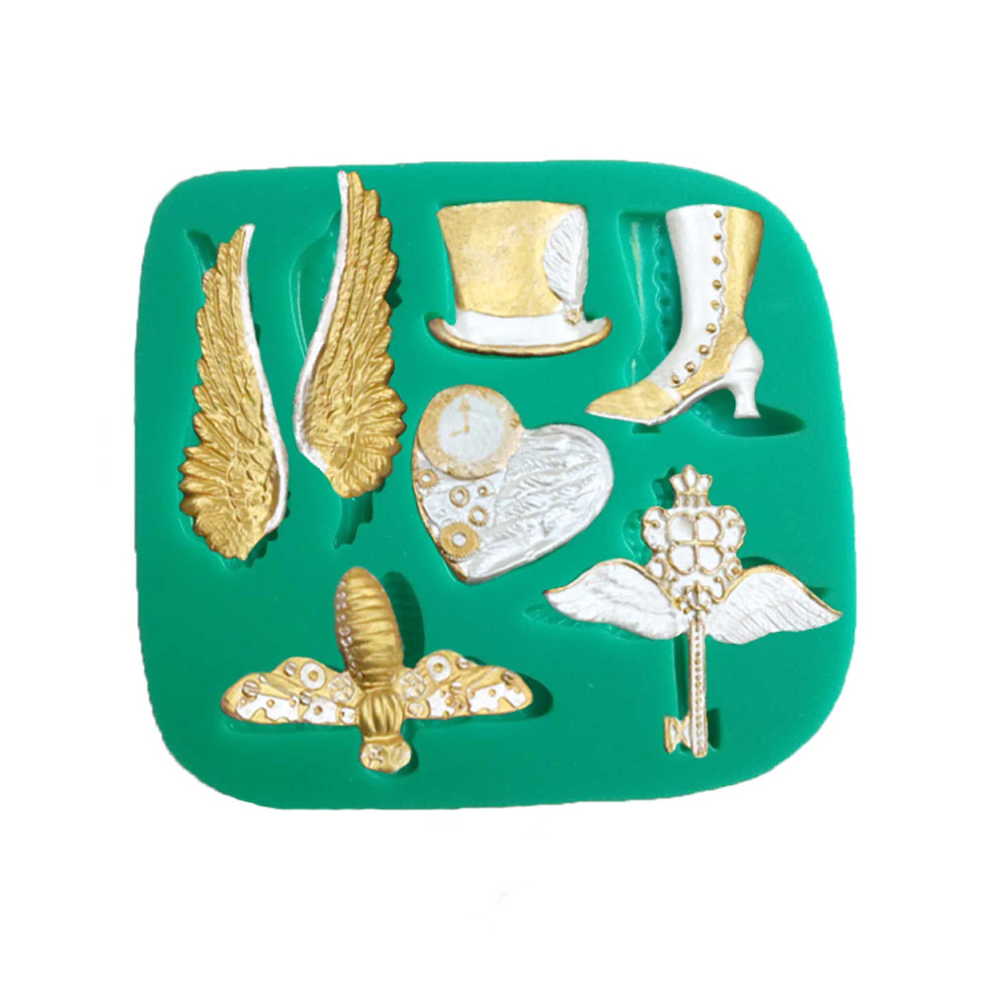 Angel Wings Key Hats And Shoes Silicone Mold DIY Party Cupcake Fondant Cake Decorating Tools Chocolate Candy Polymer Moulds | Дом и сад