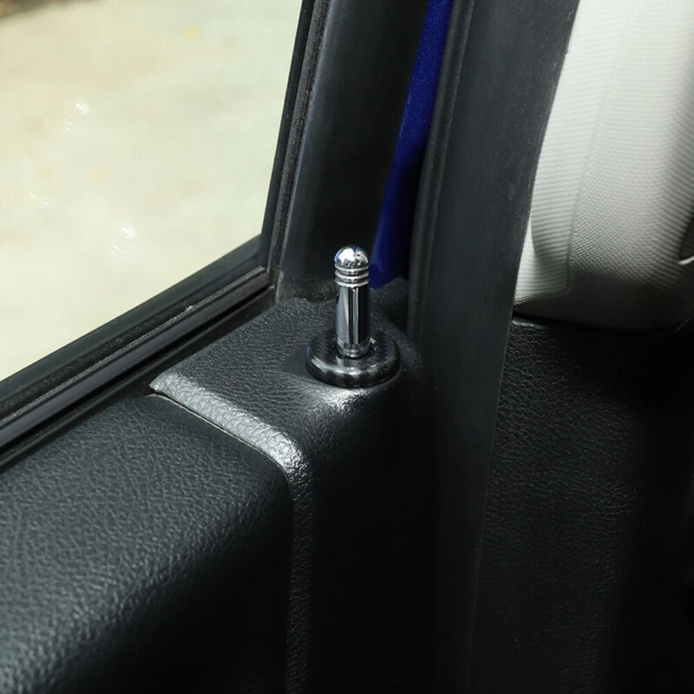 

Carbon Fiber Door Lock Pin Cover Car DIY 4pcs/Set Decor Trim Bezels For Dodge RAM 1500 2010-2020