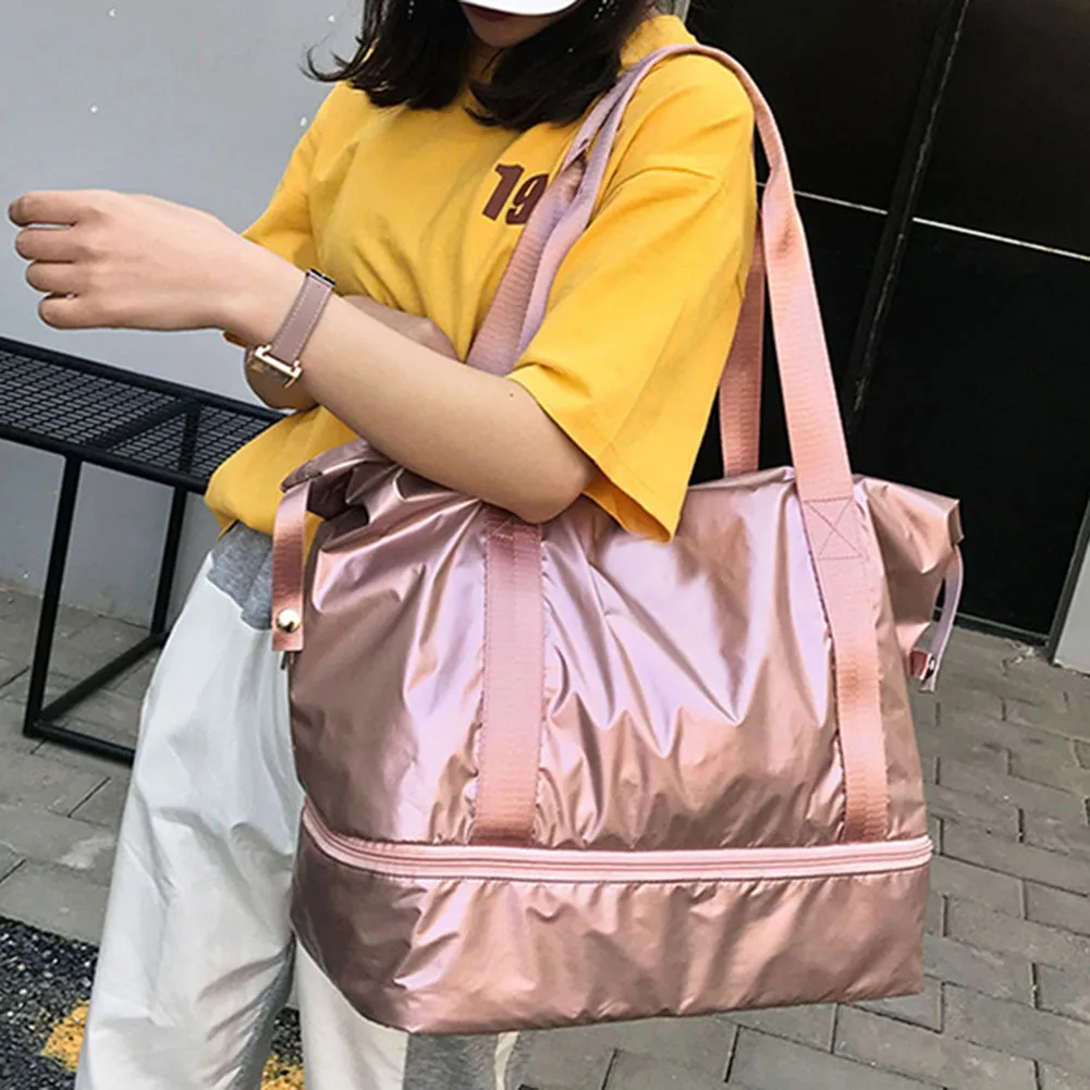 

Новая Вместительная дорожная сумка, водонепроницаемая двухслойная влажная сухая отдельная сумка для фитнеса