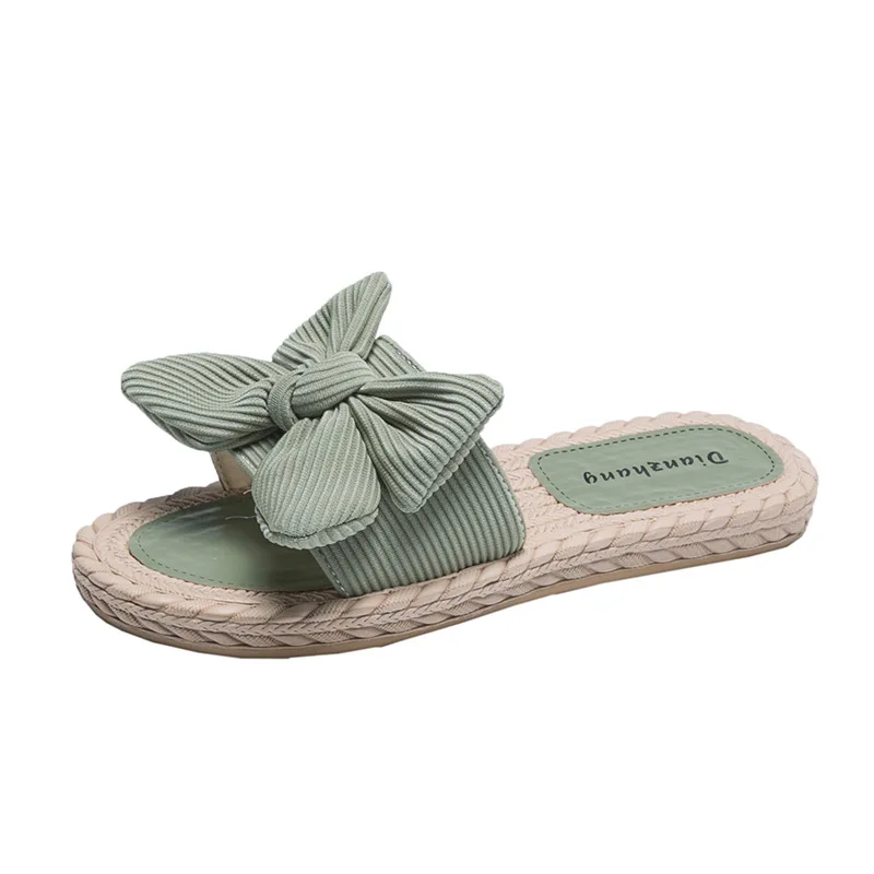 

Shoes Slippers Soft Butterfly-Knot Slides Slipers Women Shale Female Beach Comfort 2021 Summer Sabot Flat Rubber Basic Casual Bu