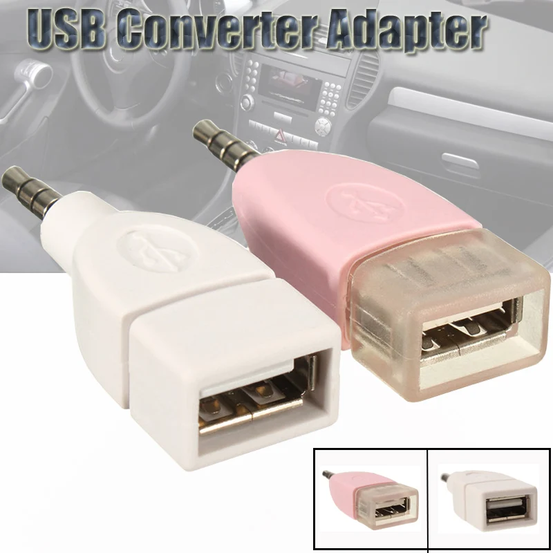 

2Pc Universal 3.5mm AUX Jack Audio Plug To USB 2.0mm Converter USB Aux Cable Cord For Car MP3 Speaker U Disk Flash Drive Adapter