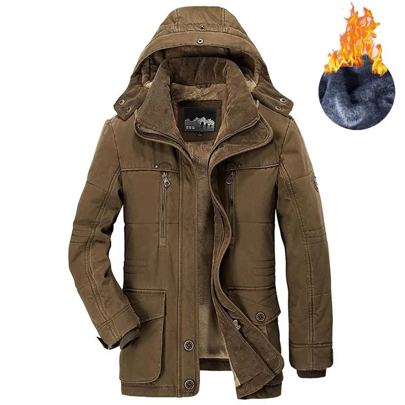 2021 Winter Men Jacket Men Size L-6XL Warm Thick Windbreaker High Quality Fleece Cotton-padded Parkas Military Overcoat Clothing