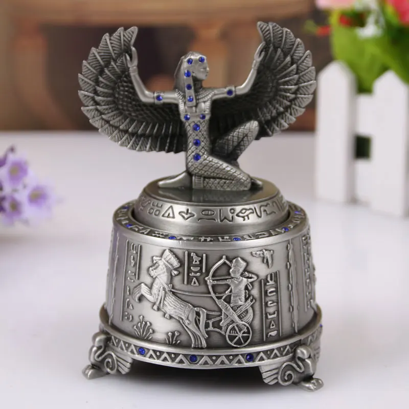 Музыкальная шкатулка в египетском стиле Богиня Исида анубис винтажное украшение