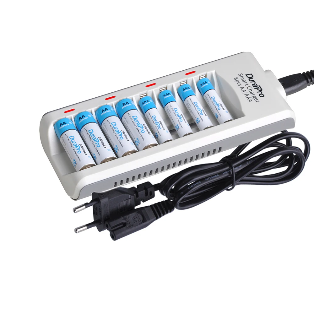 

AA AAA Ni-MH Rechargeable Battery+ Intelligent 8 Slots AA AAA Battery Charger Optional for digital cameras, toys,alarm-clocks