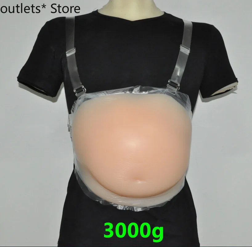 8-10 Month Twins 3000g/pc Silicone Artificial Belly Fake Jelly Belly Pregnancy Tummy for Filme and Adoption Adhesive Belly  Fat