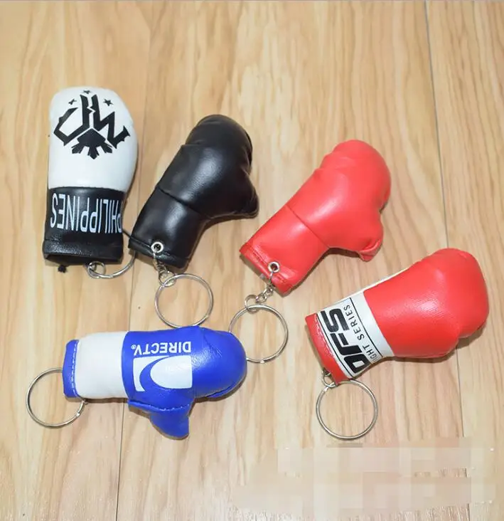 New Design leather boxing gloves keychain PVC fist keychain Sports Keychain accessories Car Keychain Ring Gift Souvenir