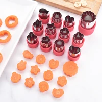 stainless steel biscuit cut flower kitchen fruit styling tool 12 piece set pp handguard melon vegetable cutting carrot knife