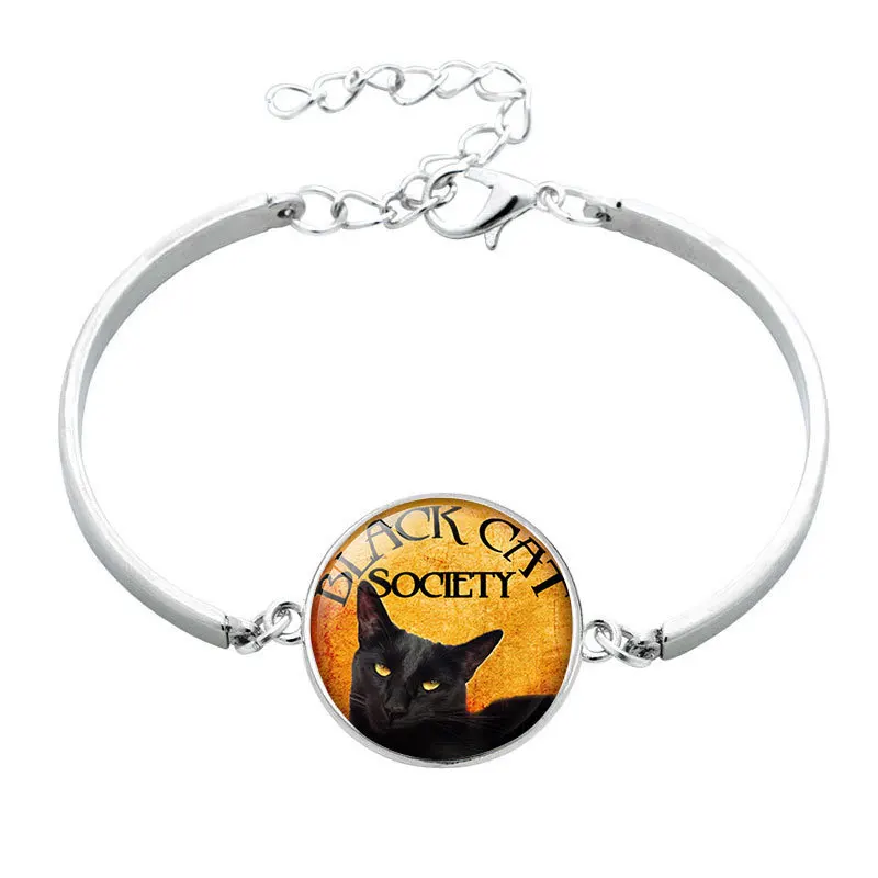 BTWGL Ретро черный кошачий глаз птица картина металлическая цепочка