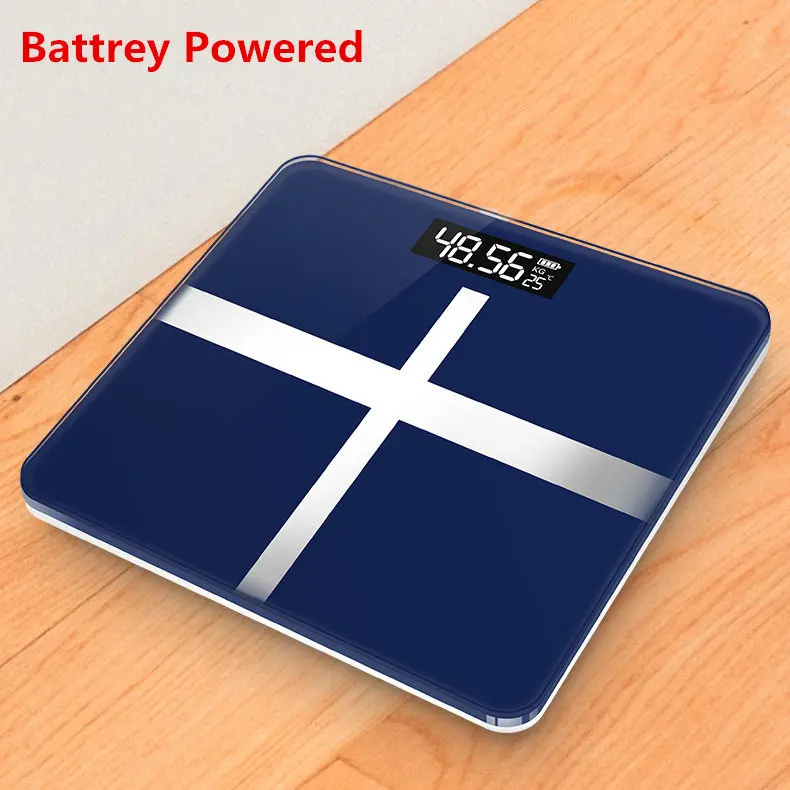 Battery-Cross Blue Bathroom Floor Scales Body Fat Scale Scientific Electronic LED Digital Body Weight Balance Weighing Scales Water Muscle Mass BMI - Цвет: Battery-Cross Blue
