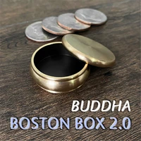 buddha boston box 2 0 half dollar shell magic tricks close up illusions gimmick props mentalism coin penetrate vanish magia