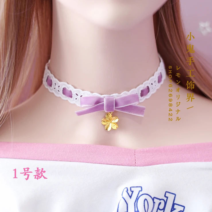 Кружевное бархатное ожерелье в японском стиле Харадзюку мягкое ювелирное