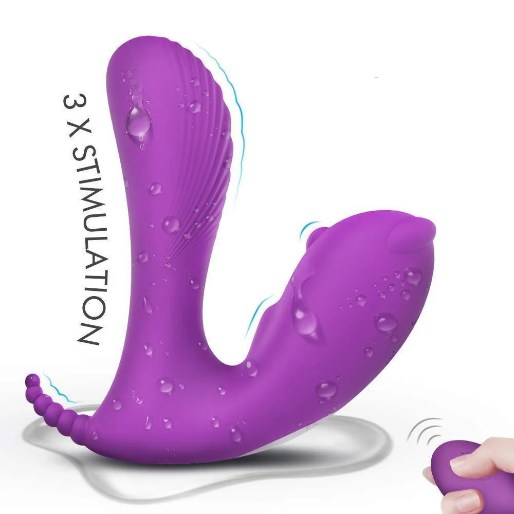 Вибратор лежа на трусиках точка G клитор Анальный вибратор нагревание интимные