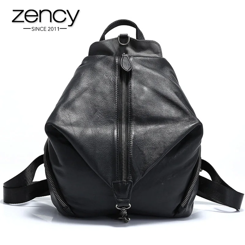 Женский рюкзак Zency из 100% натуральной кожи в стиле ретро школьный высокого