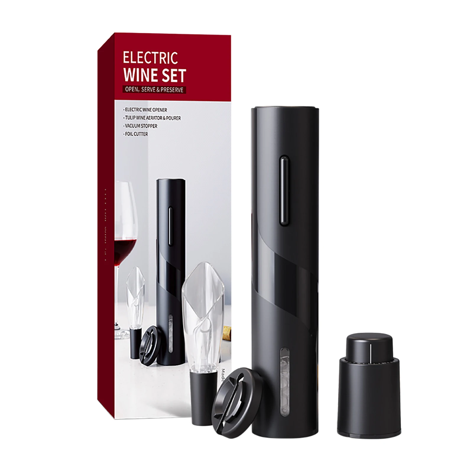 

Electric Wine Opener Rechargeable Automatic Corkscrew Wine Bottle Opener for Red Wine Foil Cutter with USB Charging Kitchen Tool