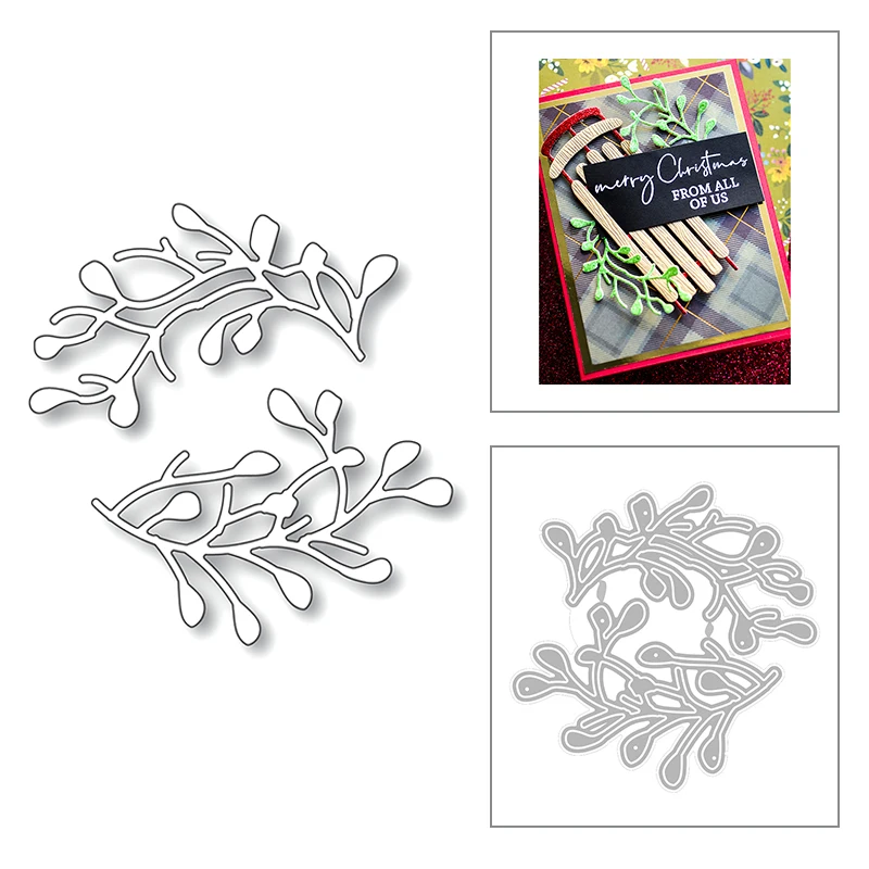 

Новинка 2020, Рождественское украшение, металлические Вырубные штампы для рукоделия, вырезание бумаги, изготовление растений, Листьев, откры...