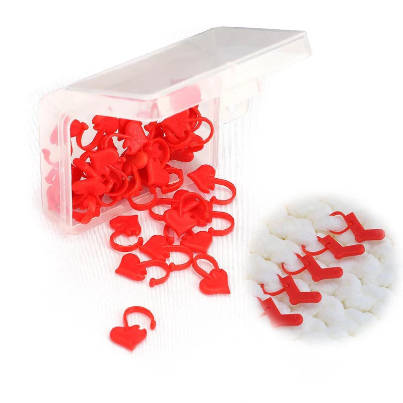 

DIY Shoes Shaped Red Stitch Markers Christmas Series Crochet Accessories Weave Sewing Tools Knitting Marker Buckle Needle Cap